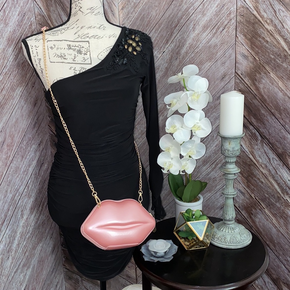 Only 1 Left! Pink Lips Crossbody Purse